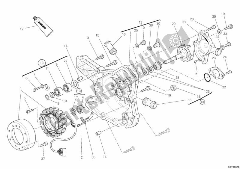 Toutes les pièces pour le Couvercle De Générateur du Ducati Multistrada 1200 S Touring 2011